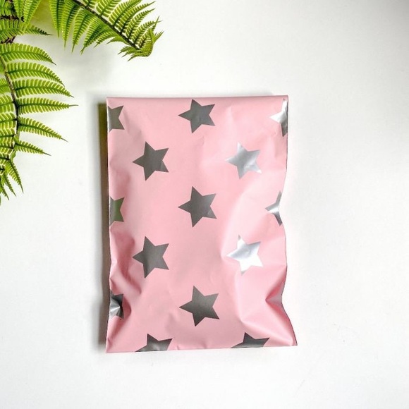 Shipping Other - {10} NEW Super cute silver stars poly mailers 6x9”